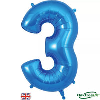 Foil Balloon 34" Big Number Blue - Tiger Feet Ireland