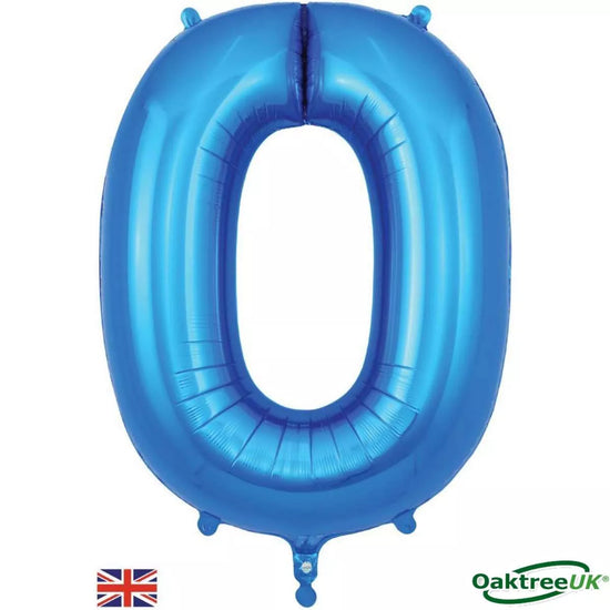 Oaktree Foil Balloon Blue 34" Number 0