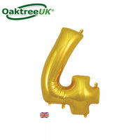 Foil Balloon 34" Big Number Gold - Tiger Feet Ireland