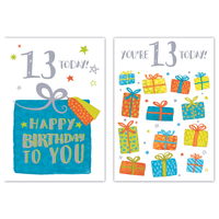 12pk Cards C50 Birthday Age 13 - Tiger Feet Ireland