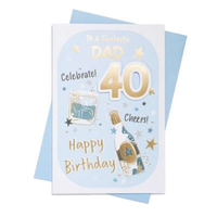 6pk Cards C75 Birthday Age 40 Dad - Tiger Feet Ireland