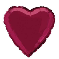 Foil Balloon 18" Heart Burgundy - Tiger Feet Ireland
