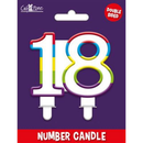 6pk Numeral Candles Glitter Birthday Age 18 - Tiger Feet Ireland