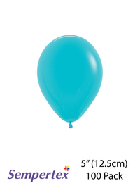 100pk 5" Latex Balloons Caribbean Blue Sempertex - Tiger Feet Ireland