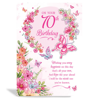 6pk Cards C90 Birthday Age 70 - Tiger Feet Ireland