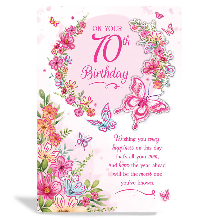 6pk Cards C90 Birthday Age 70 - Tiger Feet Ireland