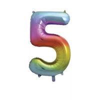 Foil Balloon 34" Big Number Rainbow - Tiger Feet Ireland