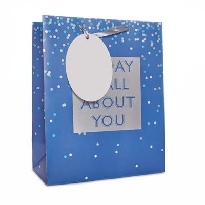 Gift Bag All About You Blue Medium 6pk