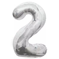 Foil Balloon 34" Big Number Silver - Tiger Feet Ireland