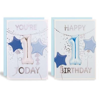 12pk Cards C50 Birthday Age 1 - Tiger Feet Ireland