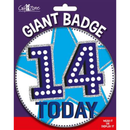 6pk Big Badges Birthday Age 14 - Tiger Feet Ireland