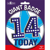 6pk Big Badges Birthday Age 14 - Tiger Feet Ireland