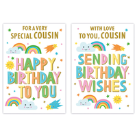 12pk Cards C50 Birthday Cousin - Tiger Feet Ireland