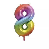 Foil Balloon 34" Big Number Rainbow - Tiger Feet Ireland