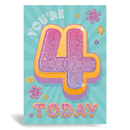 6pk Cards C50 Birthday Age 4 - Tiger Feet Ireland
