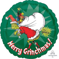 Foil Balloon 18" Round How Grinch Stole Christmas - Tiger Feet Ireland