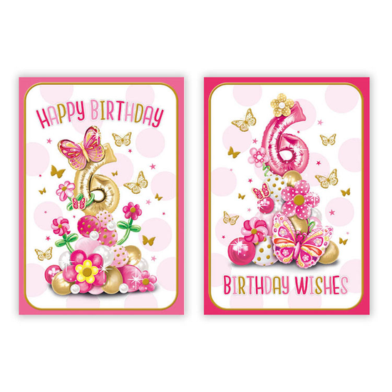 Poppyhill 12 Pack Cards C50 Kids Birthday Age 6