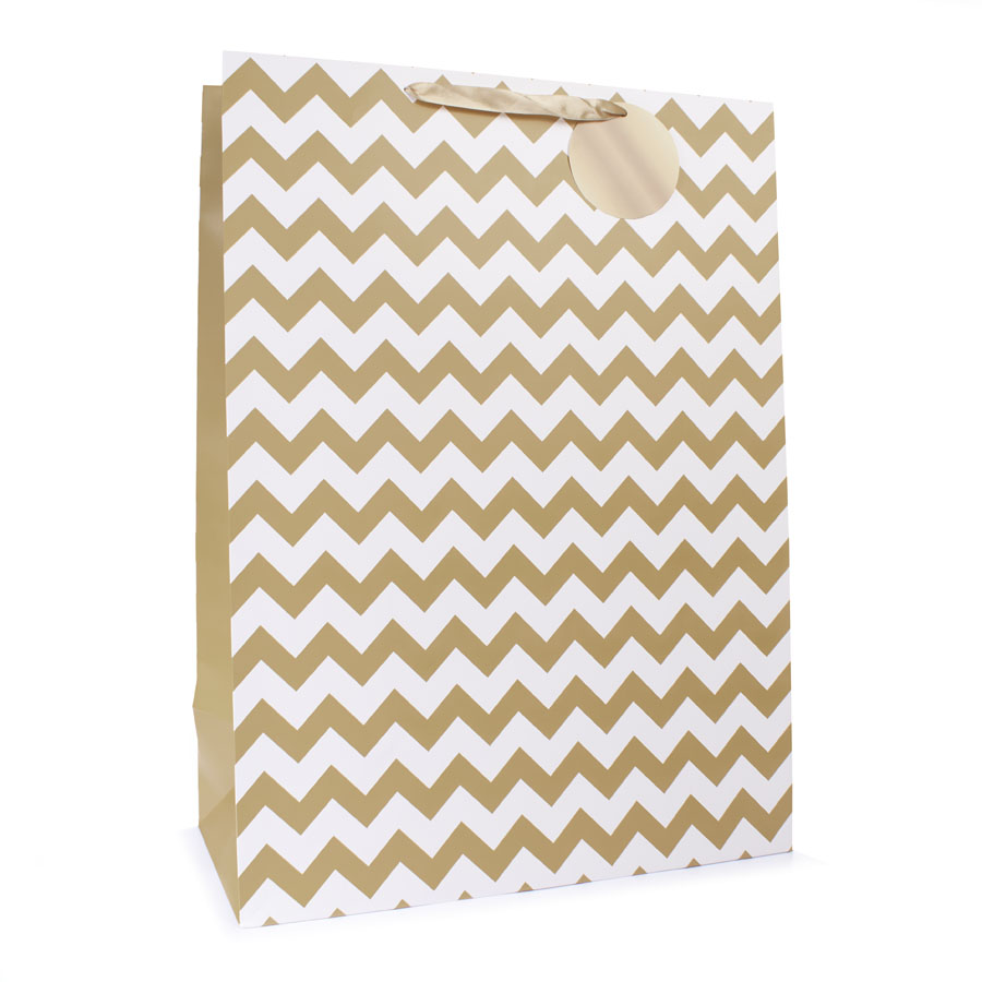 6pk Extra Large Portrait Gift Bags Chevron - Tiger Feet Ireland