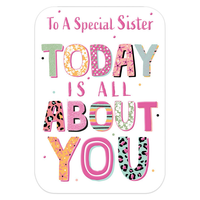 6pk Cards C50 Birthday Sister - Tiger Feet Ireland