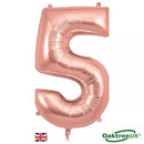 Foil Balloon 34" Big Number Rose Gold - Tiger Feet Ireland