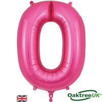 Foil Balloon 34" Big Number Pink - Tiger Feet Ireland