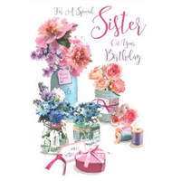 6pk Cards C50 Birthday Sister - Tiger Feet Ireland
