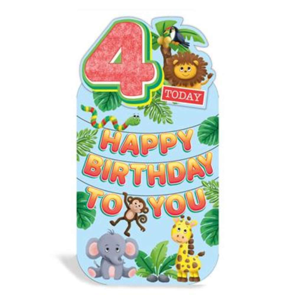 6pk Cards C55 Birthday Age 4 - Tiger Feet Ireland