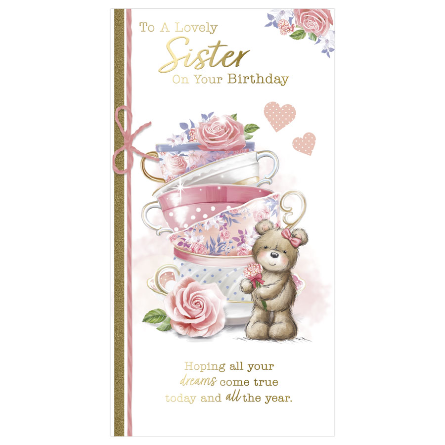 6pk Cards C55 Birthday Sister - Tiger Feet Ireland