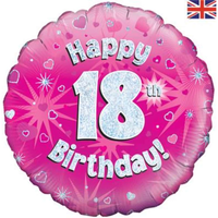 Foil Balloon 18" Round Age 18 - Tiger Feet Ireland