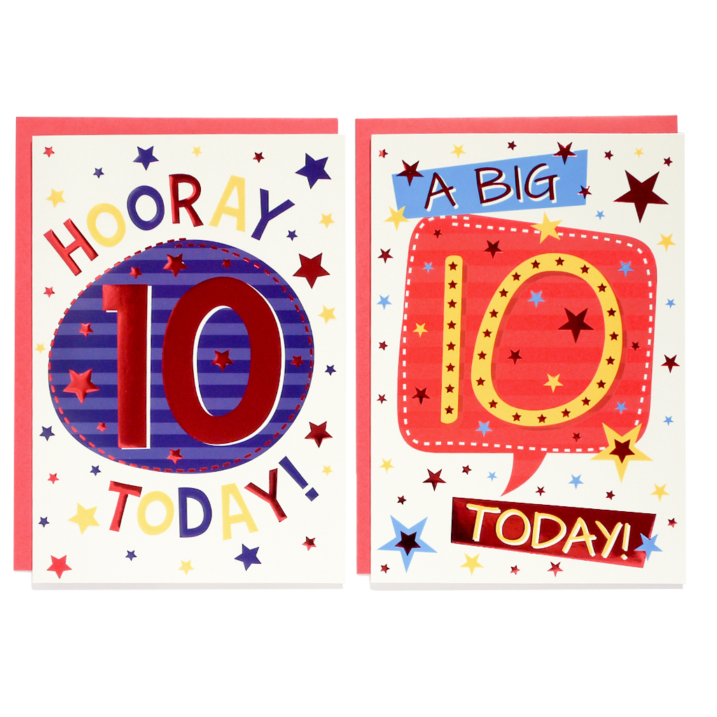 12pk Cards C50 Birthday Age 10 - Tiger Feet Ireland