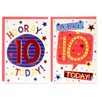 12pk Cards C50 Birthday Age 10 - Tiger Feet Ireland