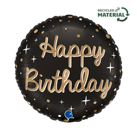 Foil Balloon 18" Round Sparkling Birthday - Tiger Feet Ireland