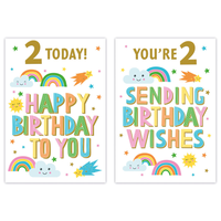 12pk Cards C50 Birthday Age 2 - Tiger Feet Ireland