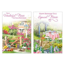 12pk Cards C50 Birthday Niece - Tiger Feet Ireland