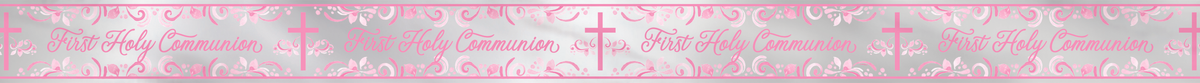 Foil Banner 9ft Holy Cross Communion Pink - Tiger Feet Ireland