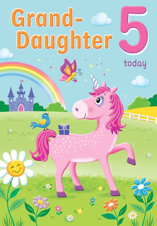 6pk Cards ED C75 Age 5 Granddaughter Unicorn - Tiger Feet Ireland