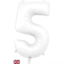 Foil Balloon 34" Big Number Matte White - Tiger Feet Ireland