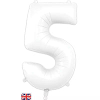 Foil Balloon 34" Big Number Matte White - Tiger Feet Ireland