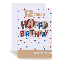6pk Cards C50 Birthday Age 12 - Tiger Feet Ireland