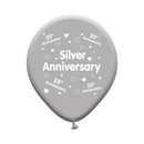 6 x 8pk Latex Balloons Your Silver Anniversary - Tiger Feet Ireland