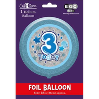 5Pk Foil Balloon Birthday Age 3 - Tiger Feet Ireland