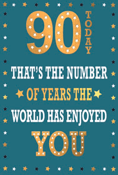 6pk Cards C50 Birthday Age 90 - Tiger Feet Ireland