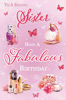 3D 6pk Cards C75 Birthday Sister - Tiger Feet Ireland