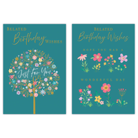 12pk Cards C50 Birthday Belated - Tiger Feet Ireland