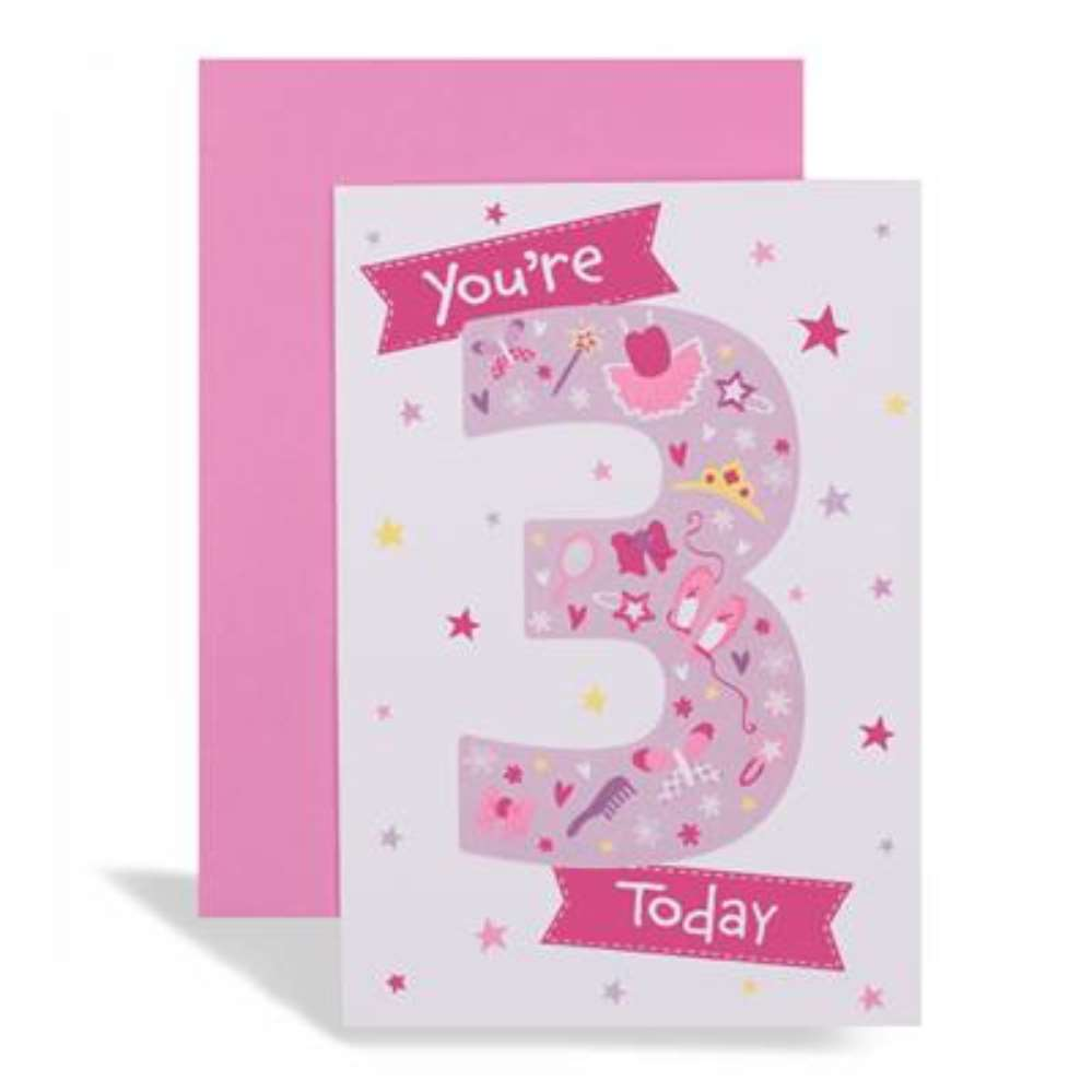 6pk Cards C50 Birthday Age 3 - Tiger Feet Ireland
