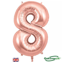 Foil Balloon 34" Big Number Rose Gold - Tiger Feet Ireland