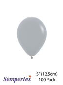 100ct Latex Balloons 5" Fashion Grey Sempertex - Tiger Feet Ireland