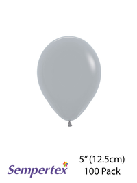 100ct Latex Balloons 5" Fashion Grey Sempertex - Tiger Feet Ireland