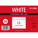 50pk Envelopes C6 114x162mm Peal&Seal 90gsm - Tiger Feet Ireland
