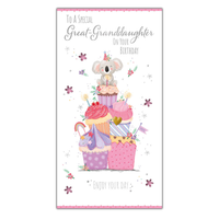 6pk Cards C55 Birthday Great-Granddaughter - Tiger Feet Ireland